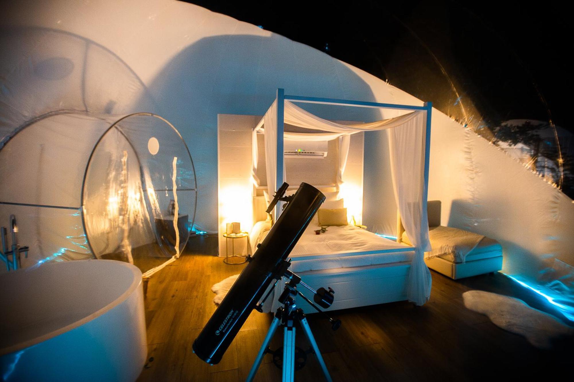 Burbujas Astronómicas Albarari Sanxenxo Hotel Exterior foto